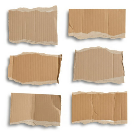 Collection of torn cardboard piecesの素材