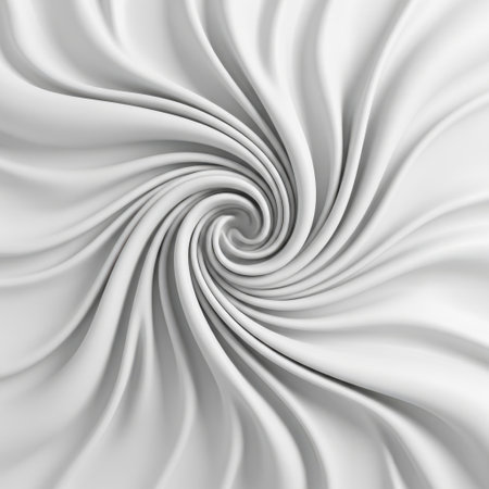 This image features an intricate spiral pattern composed of smooth, flowing lines. The design creates a sense of movement and depth, with the spirals seamlessly blending into one another. The monochromatic color scheme, predominantly in shades of gray, adds to the image's minimalist and modern aesthetic. The overall effect is mesmerizing and evokes a sense of harmony and balance.の素材