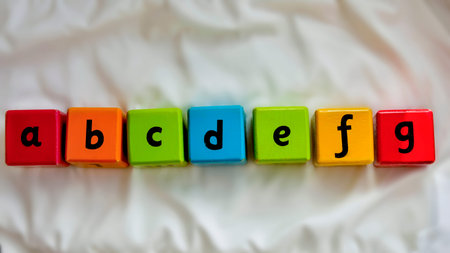 Beautiful view of colorful blocks, signs