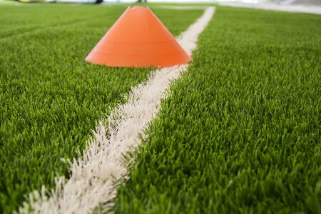 Beautiful view of football field, green grassの写真素材