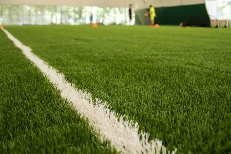 Beautiful view of football field, green grassの写真素材