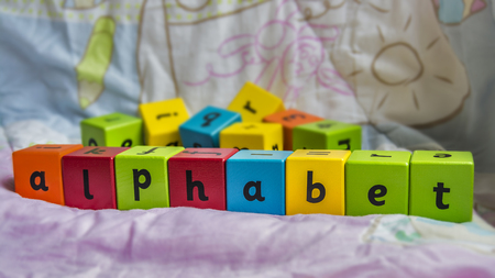 Beautiful view of colorful blocks, signsの写真素材