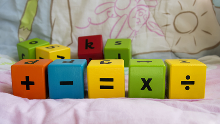 Beautiful view of colorful blocks, signsの写真素材