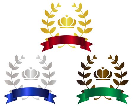 Crown Laurel Ranking Star Ribbonのイラスト素材