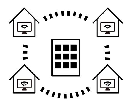 Vector illustration recommending remote work.  working from homeのイラスト素材