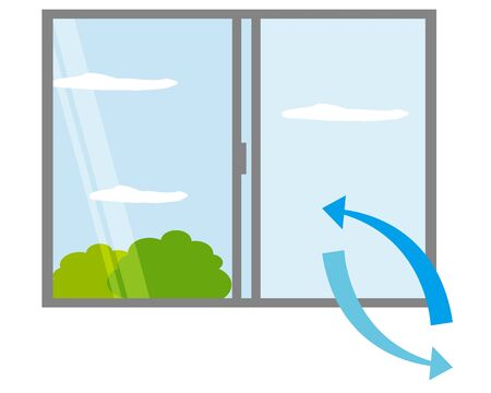 illustration Vector opening the window and replacing the air .のイラスト素材