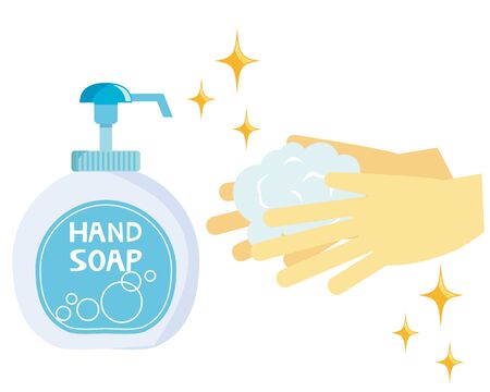 Liquid soap vector, hand soap illustrationのイラスト素材