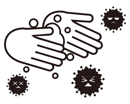 Vector icon calling for hand washing,のイラスト素材
