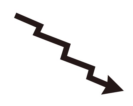 Down arrow vector, stock market, crashのイラスト素材
