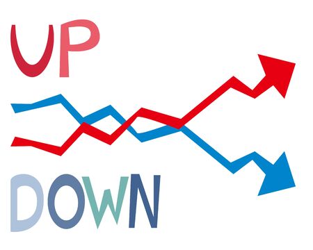 Down arrow vector, stock market, crashのイラスト素材