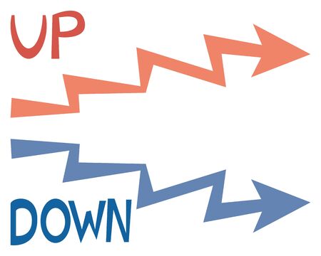 Down arrow vector, stock market, crashのイラスト素材