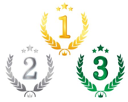 Crown Number Of Laurel. Ranking. Laurel wreath. vectorのイラスト素材