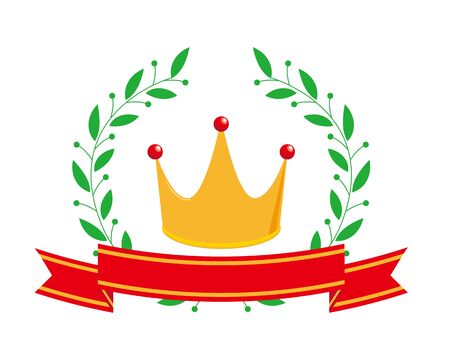 Crown Number Of Laurel. ribbon. Ranking. Laurel wreath. vectorのイラスト素材