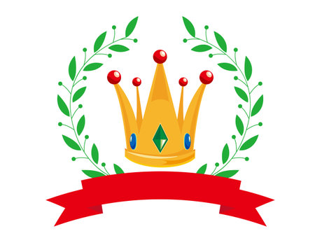 Crown Number Of Laurel. ribbon. Ranking. Laurel wreath. vectorのイラスト素材