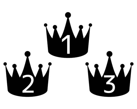 crown awards for winners, champions, leadership.のイラスト素材