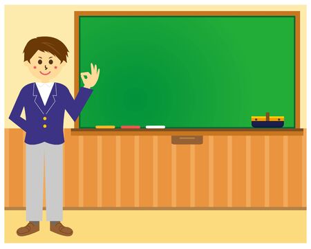 schoolboy vector illustrationのイラスト素材