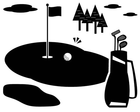 Golf club icon.  illustration Vector about golf .  golf club bagのイラスト素材