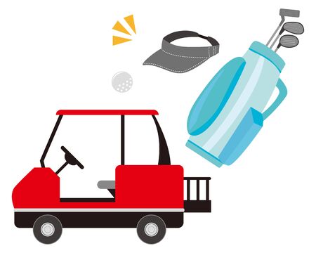illustration vector of golf cart .のイラスト素材