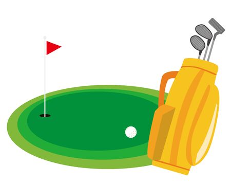 Golf club icon.  illustration Vector about golf .  golf club bagのイラスト素材