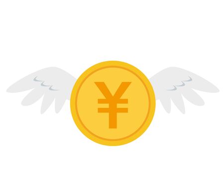 Coin vector illustration . Japanese yenのイラスト素材