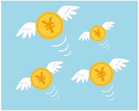 Coin vector illustration . Japanese yenのイラスト素材