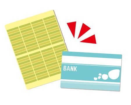 Illustration of saving money. Japanese yen.passbook.のイラスト素材