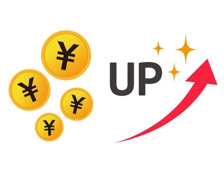 Coin vector illustration . Japanese yenのイラスト素材