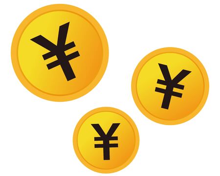 Coin vector illustration . Japanese yenのイラスト素材