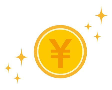 Coin vector illustration . Japanese yenのイラスト素材