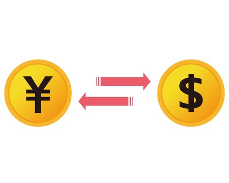 Coin vector, Japanese yen icon illustration . Dollar iconのイラスト素材