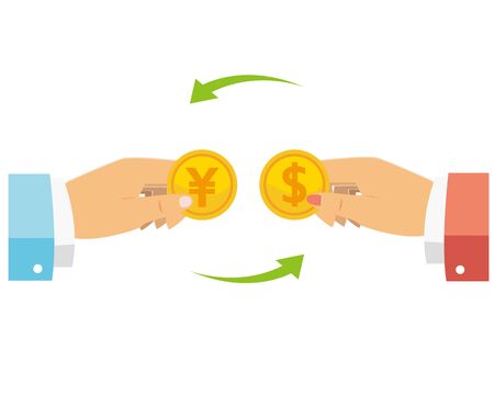 Coin vector, Japanese yen icon illustration . Dollar iconのイラスト素材