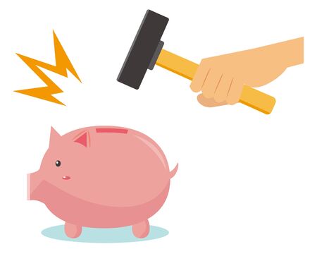 Pig piggy vector illustration .のイラスト素材