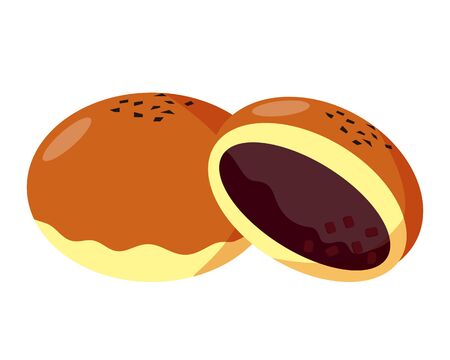 Bread vector illustration illustration . Bean breadのイラスト素材