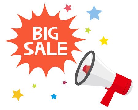 Sale megaphone vector illustration .  Delivery promotion and bargain icons .のイラスト素材