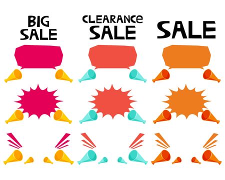 Sale megaphone vector illustration .  Delivery promotion and bargain icons .のイラスト素材