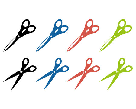 Vector illustration of scissors, stationery scissors