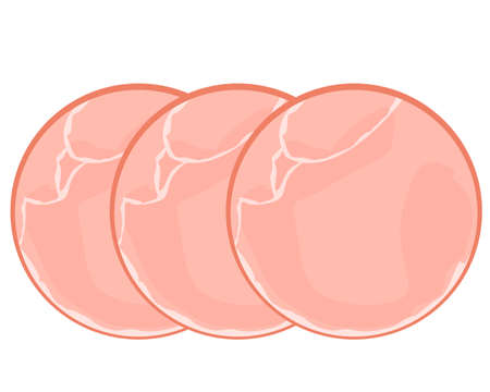 Vector illustration of cut ham .のイラスト素材