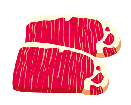 Illustration of cut beef, illustration of Japanese beefのイラスト素材