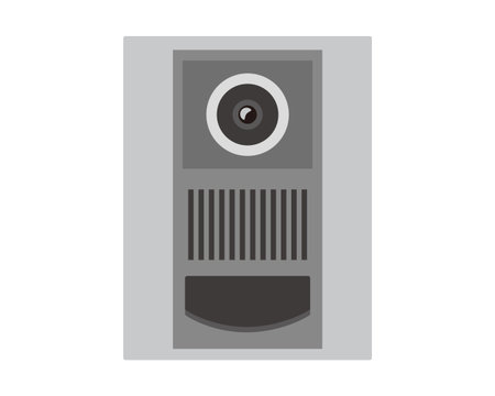 Vector illustration of an intercom at the entrance .