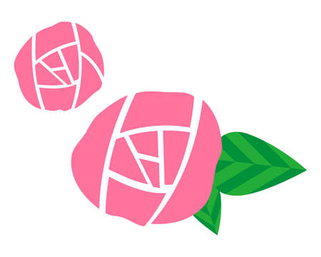 Vector Illustration of the Present rose . pink roseのイラスト素材
