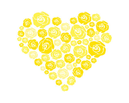 Rose flower vector illustration.Heart-shaped rose flowerのイラスト素材