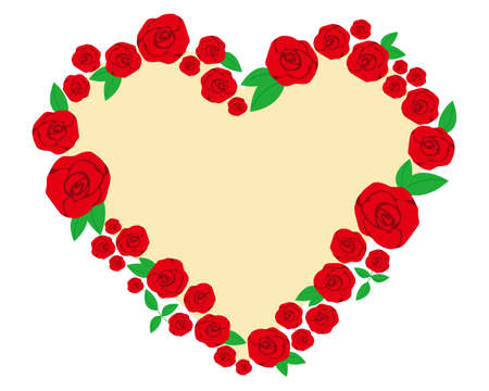 Rose flower vector illustration.Heart-shaped rose flowerのイラスト素材