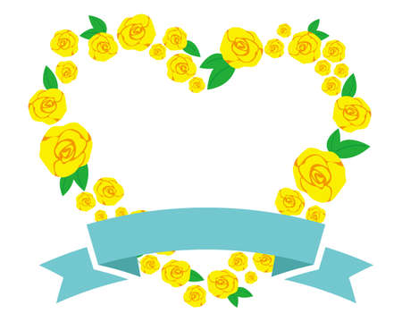 Rose flower vector illustration.Heart-shaped rose flowerのイラスト素材