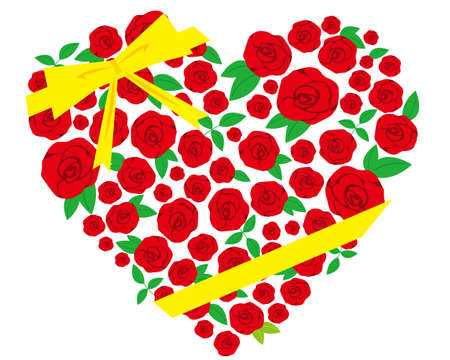 Rose flower vector illustration.Heart-shaped rose flowerのイラスト素材