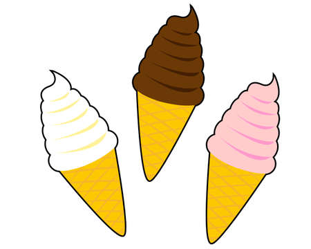 Ice cream vector illustration, soft ice cream .のイラスト素材