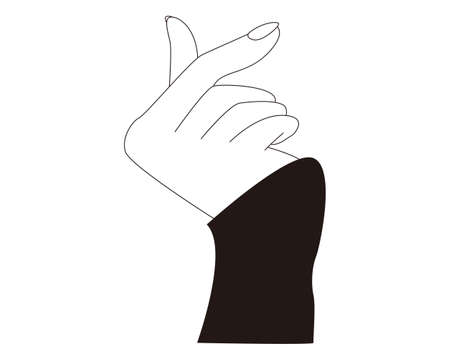 Hand sign representing a heart with your finger, Korea, iconのイラスト素材