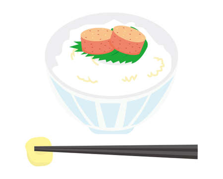 Vector illustration of Mentaiko. Japanese traditional food.のイラスト素材