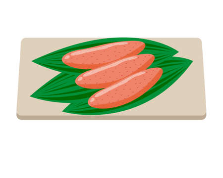 Vector illustration of Mentaiko. Japanese traditional food.のイラスト素材