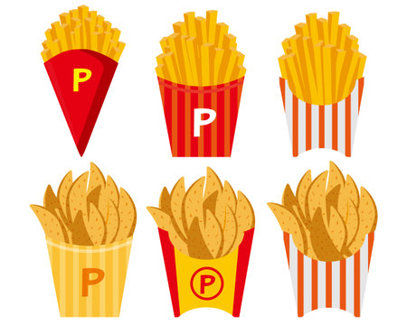 Vector illustration of french fries .
