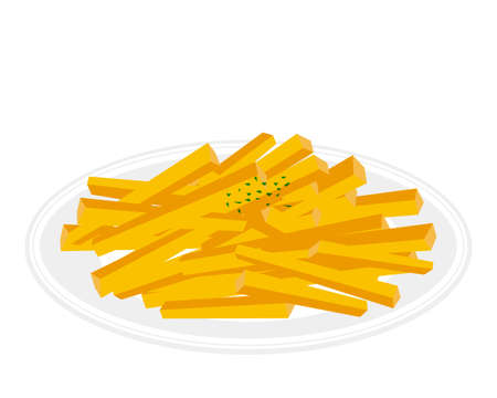 Vector illustration of french fries .のイラスト素材